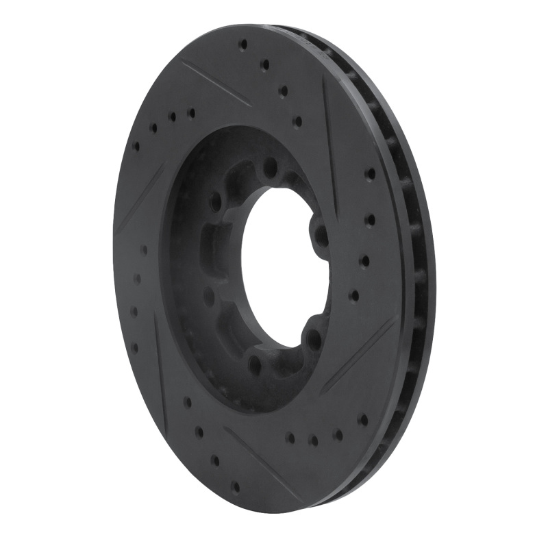 Chevrolet Luv Pickup Brake Rotor (1) - Front Left - R1 Concepts - Drilled & Slotted - Black - `86-`06